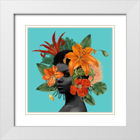 Tangerine Tropics II White Modern Wood Framed Art Print with Double Matting by Popp, Grace