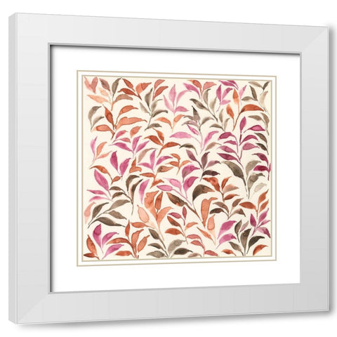 Autumn Fronds I White Modern Wood Framed Art Print with Double Matting by Moore, Regina