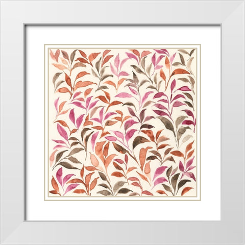 Autumn Fronds I White Modern Wood Framed Art Print with Double Matting by Moore, Regina