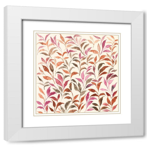 Autumn Fronds II White Modern Wood Framed Art Print with Double Matting by Moore, Regina