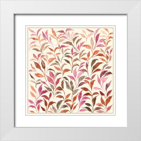 Autumn Fronds II White Modern Wood Framed Art Print with Double Matting by Moore, Regina