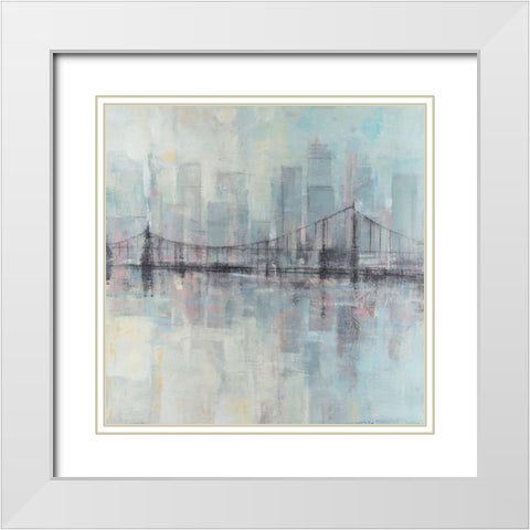 Pastel Cityscape II White Modern Wood Framed Art Print with Double Matting by OToole, Tim