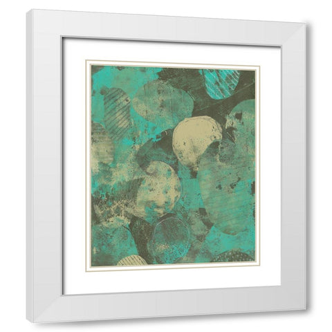 Minty Green Orbs II White Modern Wood Framed Art Print with Double Matting by Moore, Regina