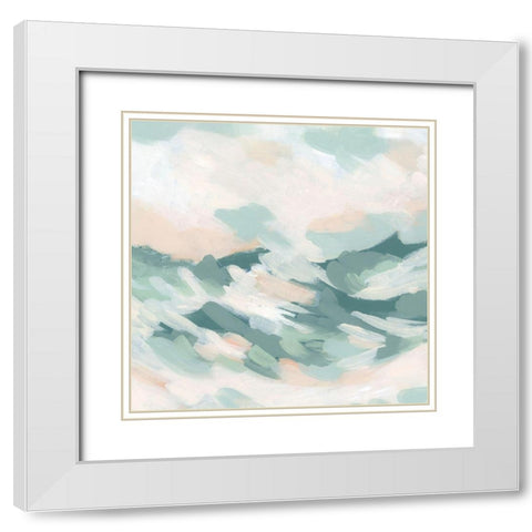 Seafoam Cloudbank II White Modern Wood Framed Art Print with Double Matting by Vess, June Erica