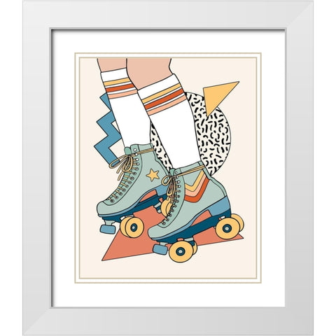 Let it Roll I White Modern Wood Framed Art Print with Double Matting by Barnes, Victoria