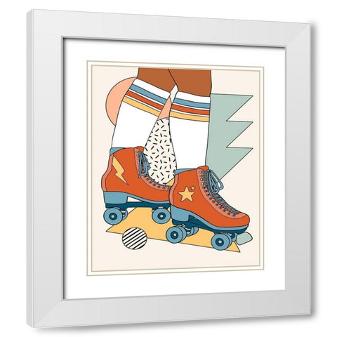 Let it Roll II White Modern Wood Framed Art Print with Double Matting by Barnes, Victoria