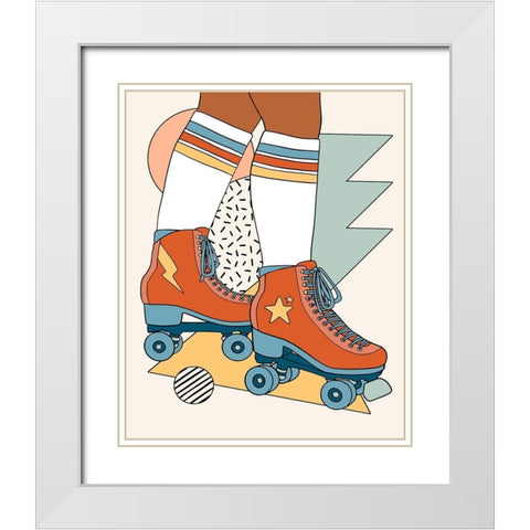 Let it Roll II White Modern Wood Framed Art Print with Double Matting by Barnes, Victoria