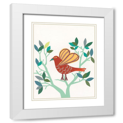 Whitty Bird I White Modern Wood Framed Art Print with Double Matting by Moore, Regina