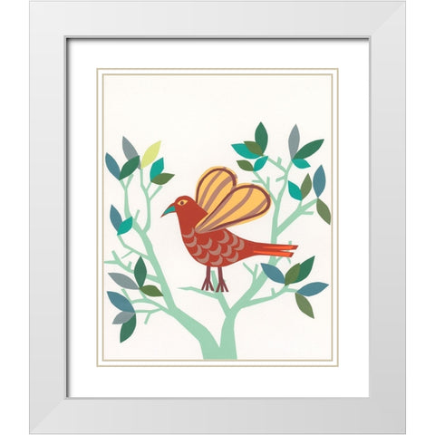 Whitty Bird I White Modern Wood Framed Art Print with Double Matting by Moore, Regina