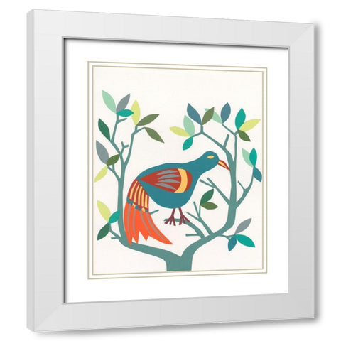 Whitty Bird II White Modern Wood Framed Art Print with Double Matting by Moore, Regina