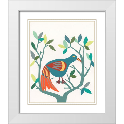 Whitty Bird II White Modern Wood Framed Art Print with Double Matting by Moore, Regina