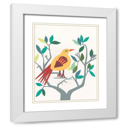 Whitty Bird III White Modern Wood Framed Art Print with Double Matting by Moore, Regina