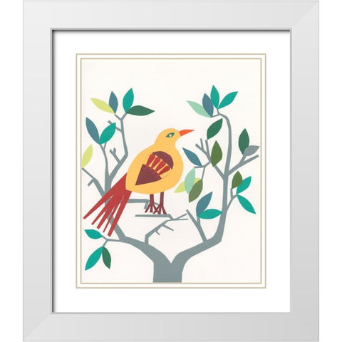 Whitty Bird III White Modern Wood Framed Art Print with Double Matting by Moore, Regina