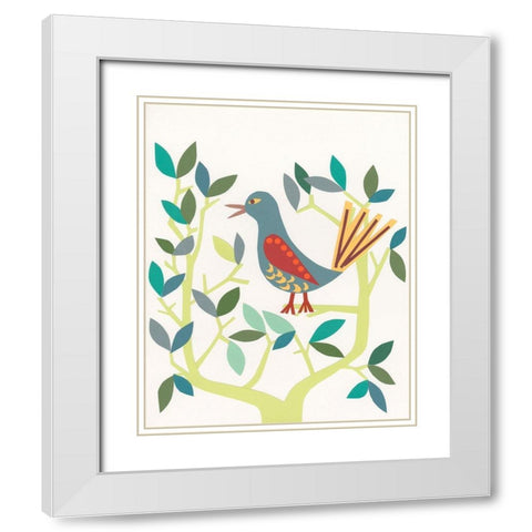 Whitty Bird IV White Modern Wood Framed Art Print with Double Matting by Moore, Regina