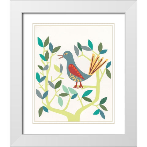 Whitty Bird IV White Modern Wood Framed Art Print with Double Matting by Moore, Regina