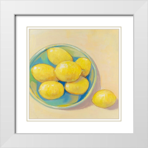 Fruit Bowl Trio I White Modern Wood Framed Art Print with Double Matting by OToole, Tim