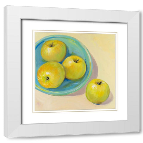 Fruit Bowl Trio II White Modern Wood Framed Art Print with Double Matting by OToole, Tim