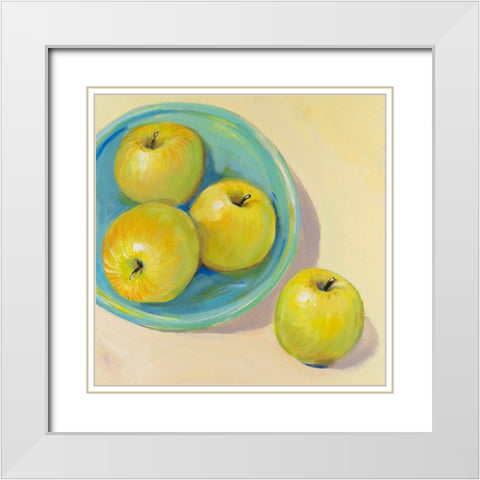 Fruit Bowl Trio II White Modern Wood Framed Art Print with Double Matting by OToole, Tim