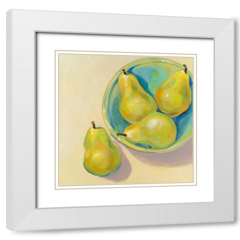 Fruit Bowl Trio III White Modern Wood Framed Art Print with Double Matting by OToole, Tim