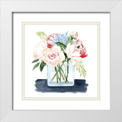 Loose Watercolor Bouquet I White Modern Wood Framed Art Print with Double Matting by Popp, Grace