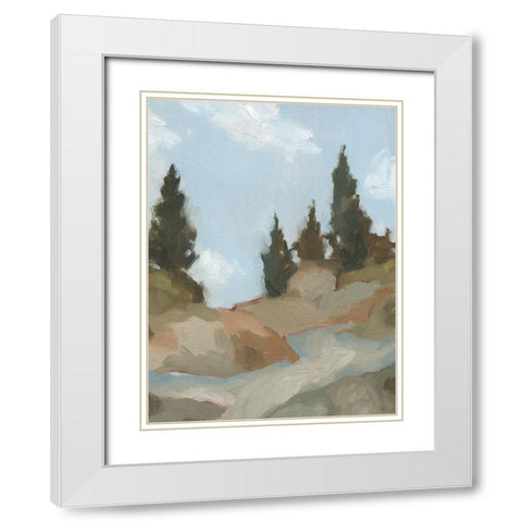 West Fork Hiking Trail II White Modern Wood Framed Art Print with Double Matting by Green, Jacob