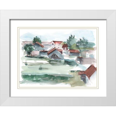Valley Farm I White Modern Wood Framed Art Print with Double Matting by Harper, Ethan