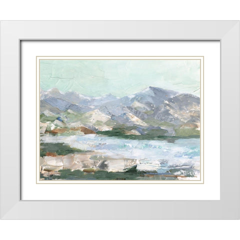 Pastel Mountain View I White Modern Wood Framed Art Print with Double Matting by Harper, Ethan