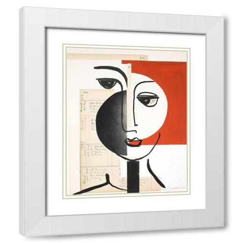 Faces of A Century IV White Modern Wood Framed Art Print with Double Matting by Delamater, Rob