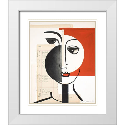 Faces of A Century IV White Modern Wood Framed Art Print with Double Matting by Delamater, Rob