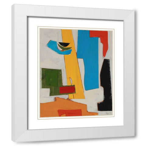 Andalusian Village White Modern Wood Framed Art Print with Double Matting by Delamater, Rob