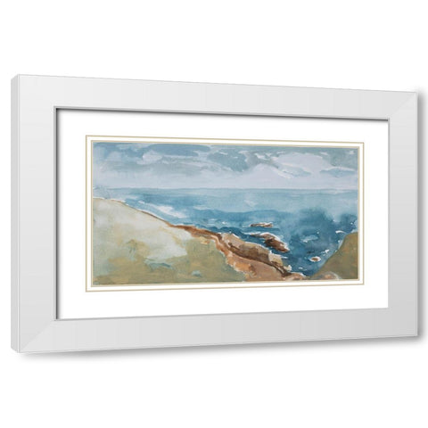 Cliffs of Sonoma White Modern Wood Framed Art Print with Double Matting by Delamater, Rob