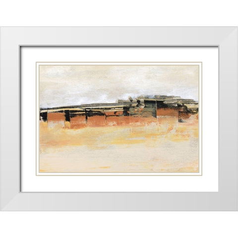 Bridges Ochre II White Modern Wood Framed Art Print with Double Matting by Gordon, Sharon