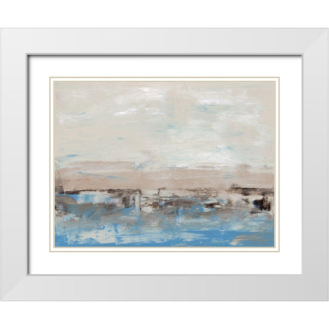 Bridges Cyan IV White Modern Wood Framed Art Print with Double Matting by Gordon, Sharon
