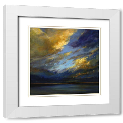 Golden Winds White Modern Wood Framed Art Print with Double Matting by Finch, Sheila