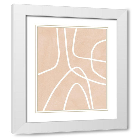 Clean Contour I White Modern Wood Framed Art Print with Double Matting by Vess, June Erica