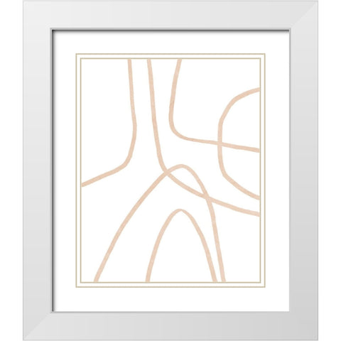Clean Contour II White Modern Wood Framed Art Print with Double Matting by Vess, June Erica