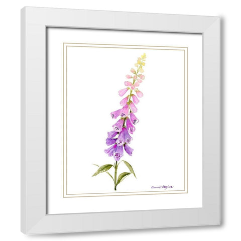 Annies Foxglove I White Modern Wood Framed Art Print with Double Matting by Popp, Grace