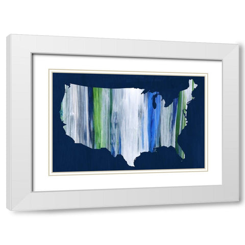 Brushstroke USA White Modern Wood Framed Art Print with Double Matting by Popp, Grace