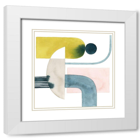 Shapely Minimum IV White Modern Wood Framed Art Print with Double Matting by Popp, Grace