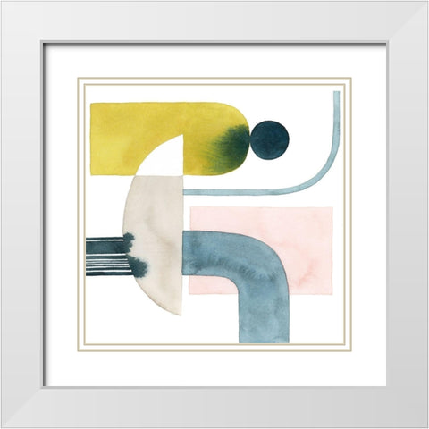 Shapely Minimum IV White Modern Wood Framed Art Print with Double Matting by Popp, Grace