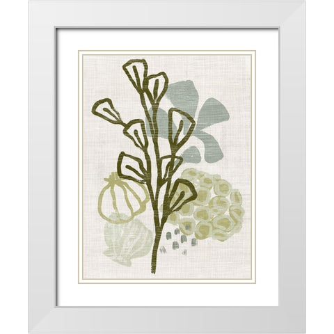 Coral Blockprint II White Modern Wood Framed Art Print with Double Matting by Vess, June Erica