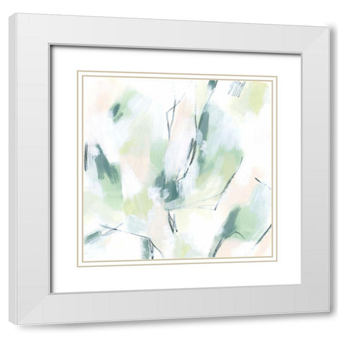 Mint Fissure II White Modern Wood Framed Art Print with Double Matting by Vess, June Erica