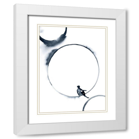 Woman in the Moon I White Modern Wood Framed Art Print with Double Matting by Popp, Grace