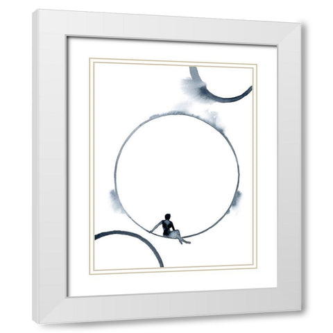 Woman in the Moon II White Modern Wood Framed Art Print with Double Matting by Popp, Grace