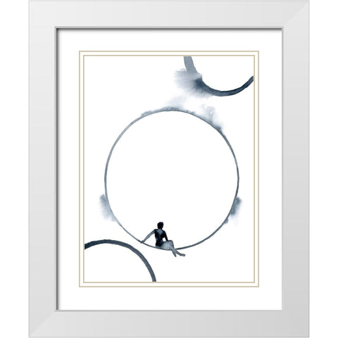 Woman in the Moon II White Modern Wood Framed Art Print with Double Matting by Popp, Grace