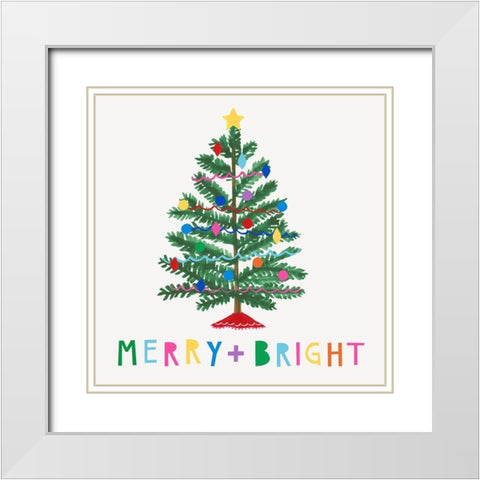 Colorful Christmas I White Modern Wood Framed Art Print with Double Matting by Barnes, Victoria