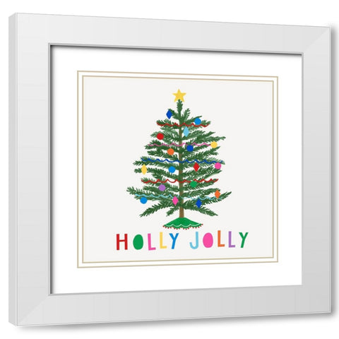 Colorful Christmas II White Modern Wood Framed Art Print with Double Matting by Barnes, Victoria