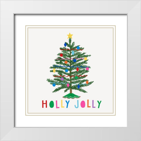 Colorful Christmas II White Modern Wood Framed Art Print with Double Matting by Barnes, Victoria