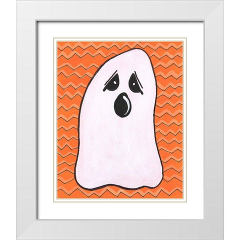 Halloween Fun IV White Modern Wood Framed Art Print with Double Matting by Moore, Regina