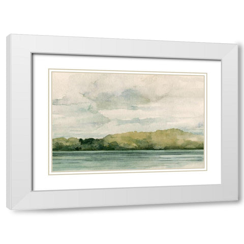 Riverside I White Modern Wood Framed Art Print with Double Matting by Caroline, Emma